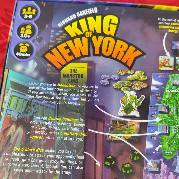 King Of New York Board Game Iello Games Base Core Richard Garfield Complete - Picture 8 of 11